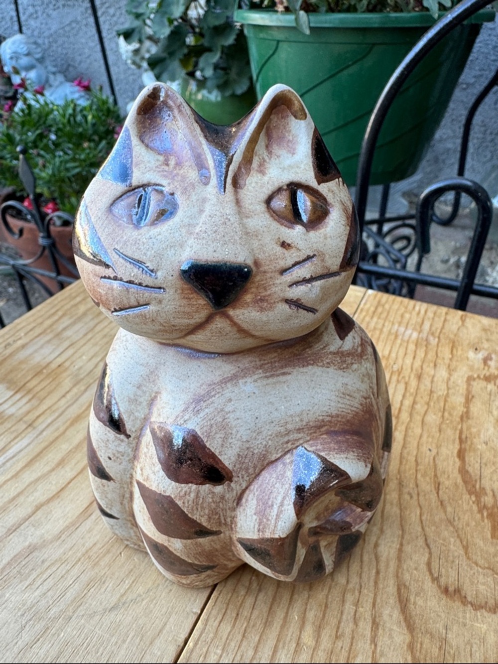 Hazel Olsen Studio Pottery Cat Figurine 1989 Signed By The Artist EUC Keepsake